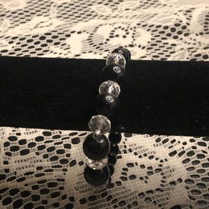 Black and Clear Beaded Bracelet